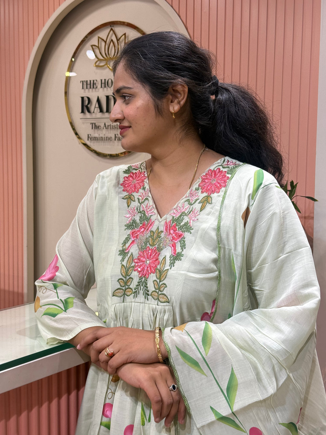 Mul Chanderi Collection with Brush Paint | R209