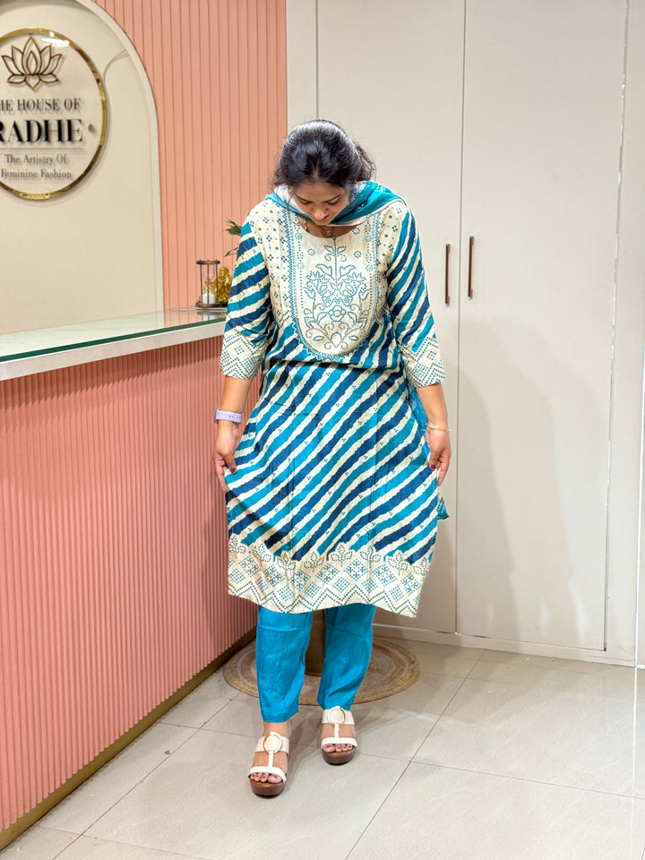 Tusser fabric with Bandhani design Collection (Cotton Lining )| R227