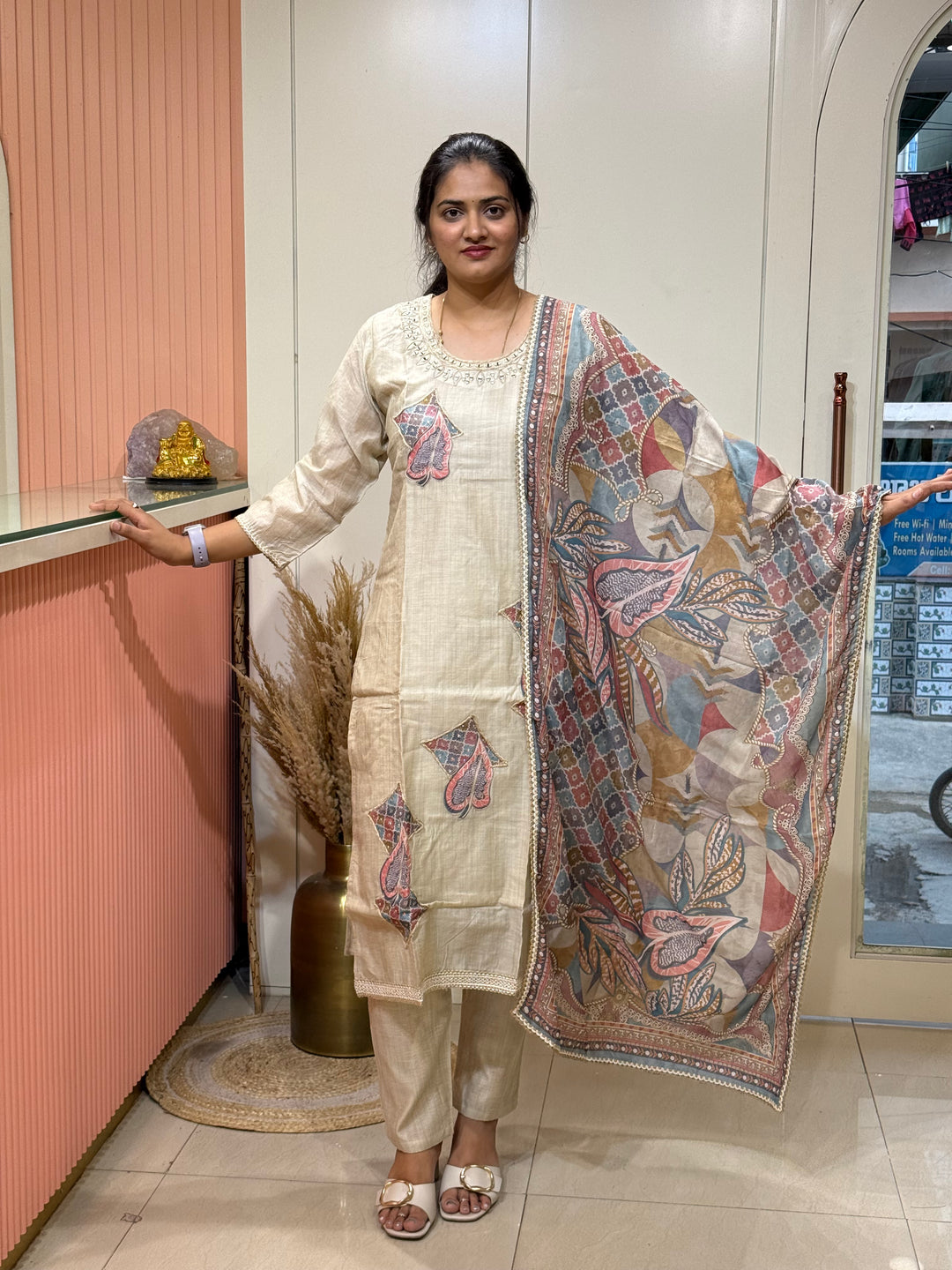 Pure Jamdhani Designer 3 Pcs Set Collection (Cotton Lining)| R211