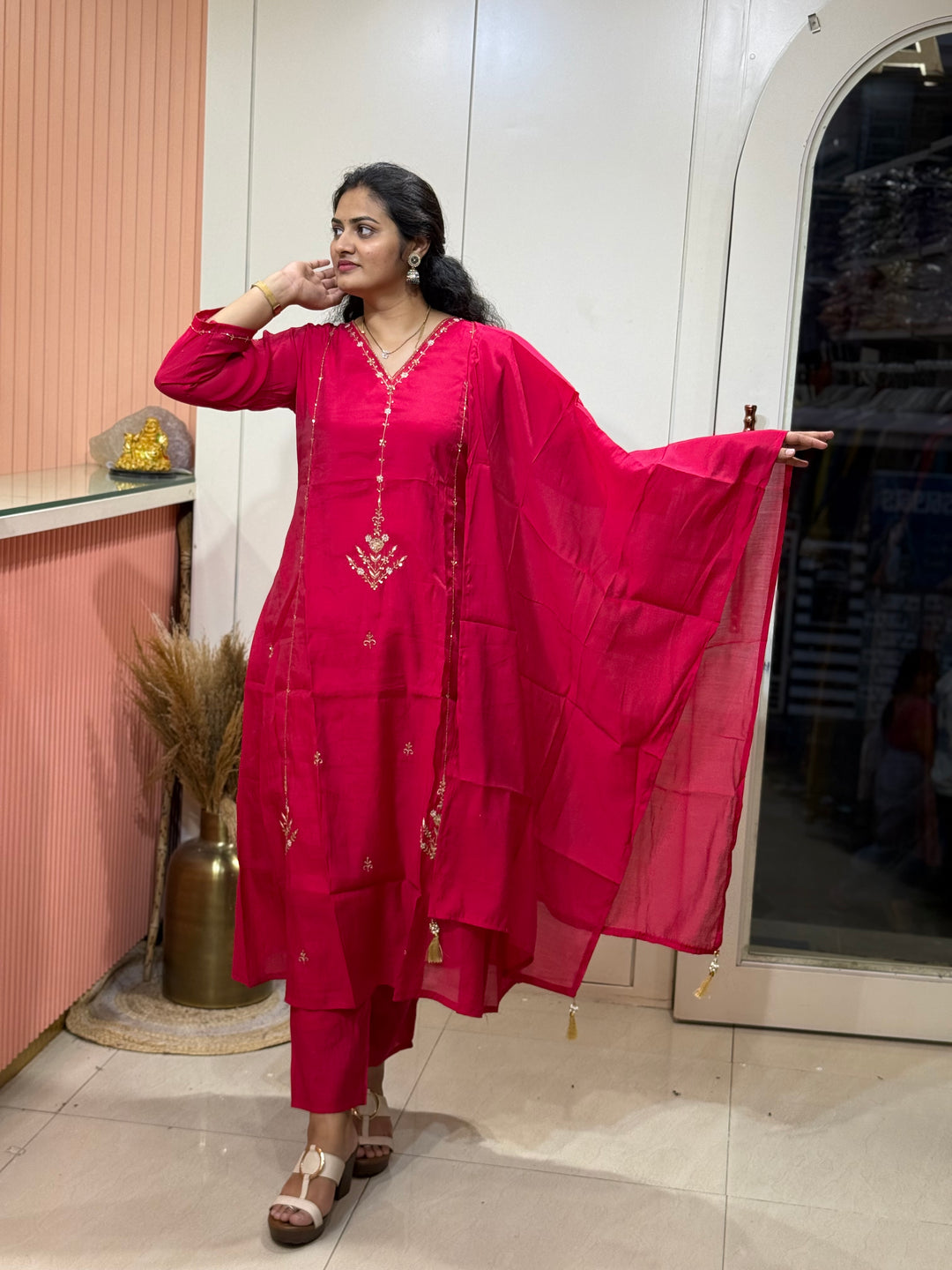 S Mul Chanderi Semi Party Wear | R138