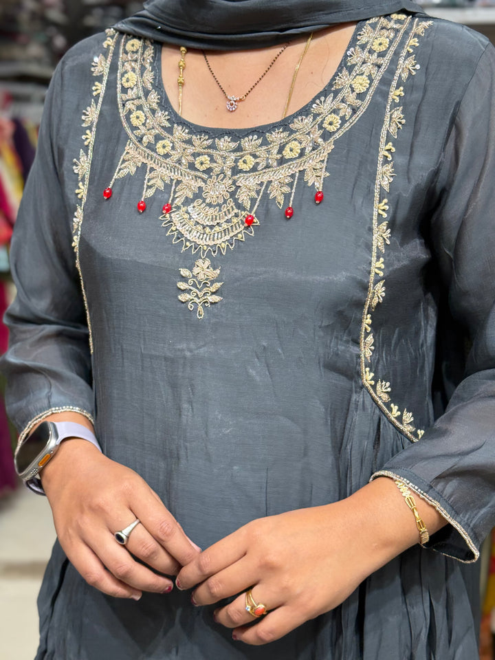 Pure Mul Chanderi Collection with Handwork ( Cotton Lining) | R229