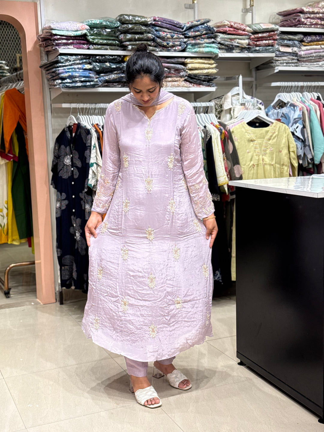 Pure Chinon Handwork Collection Party Wear | R177