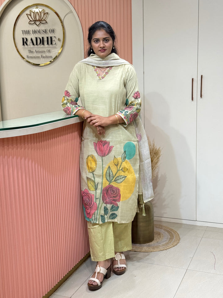 Linen Cotton 3 Pcs Set Collection with Cotton Lining | R146
