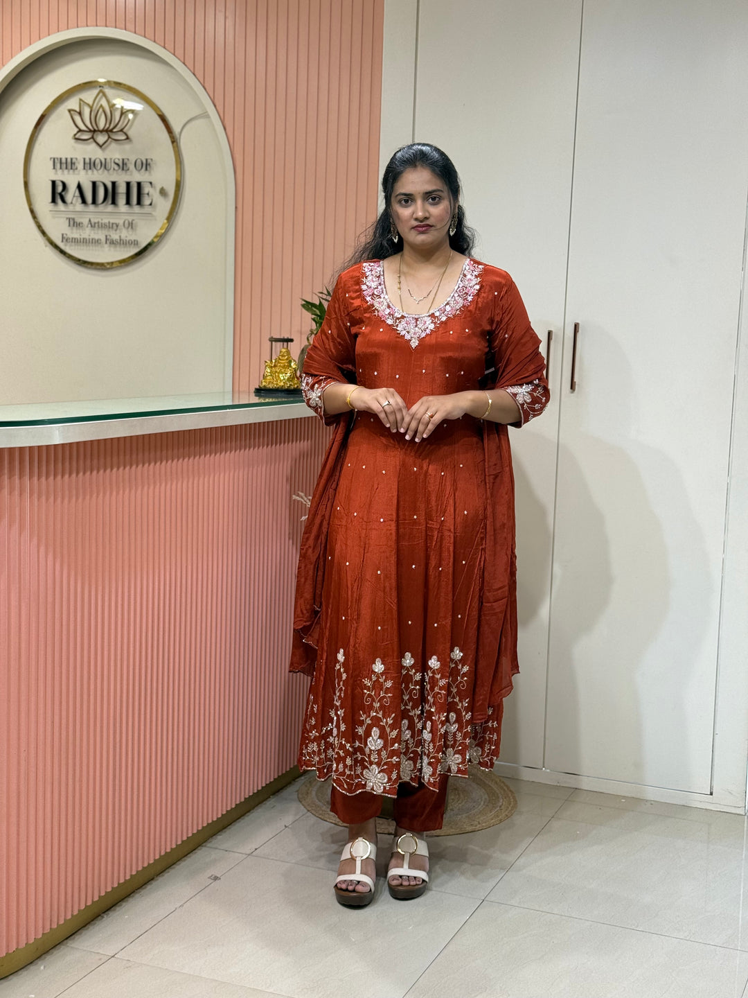 Pure Chinon Handwork Collection Party Wear  | R177