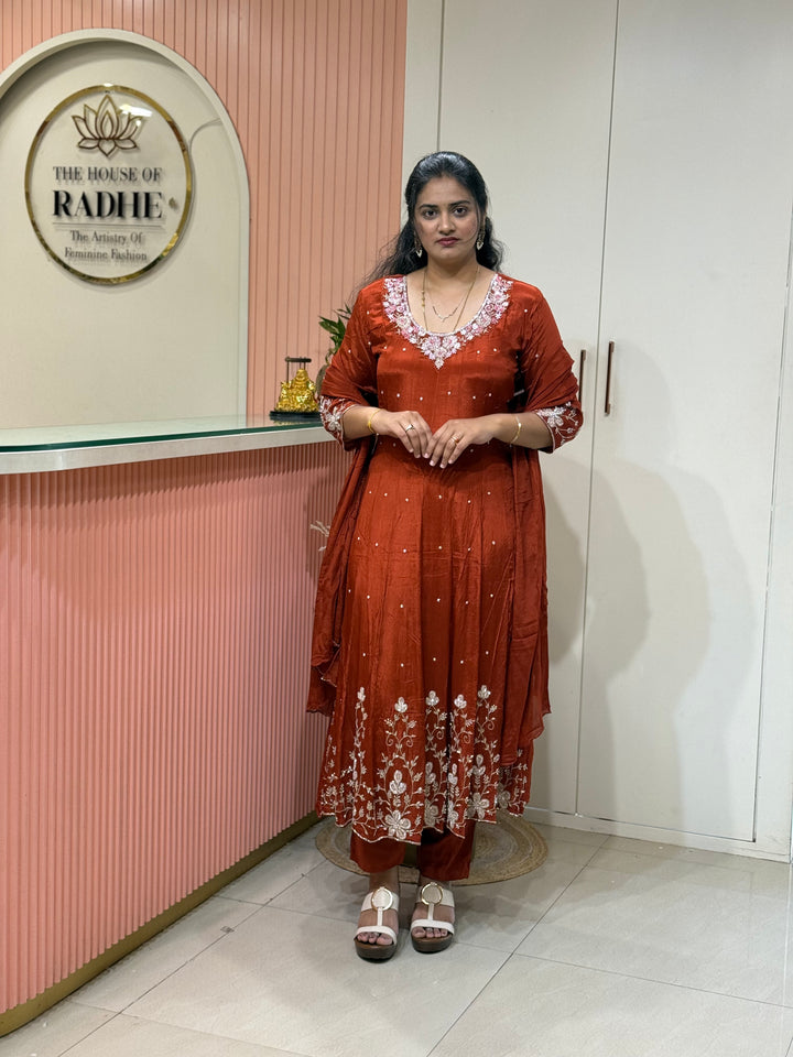 Pure Chinon Handwork Collection Party Wear  | R177