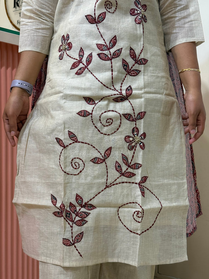 Pure Jamdhani Designer 3 Pcs Set Collection (Cotton Lining)| R211