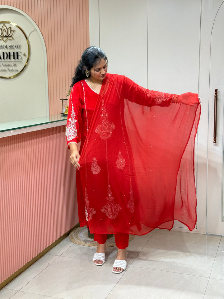 Pure Chinon Festive Collection | Full Handwork, Sequin &amp; Cut Dana | R177