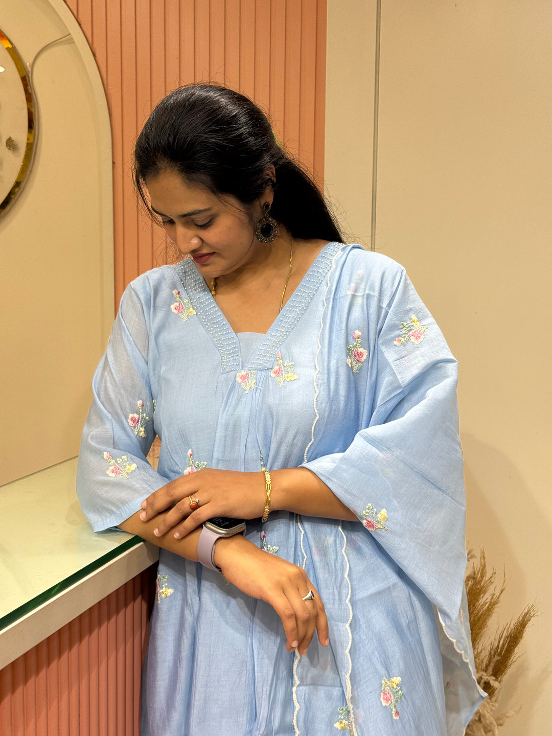 Premium Mul Chanderi with Embroidery work | R179
