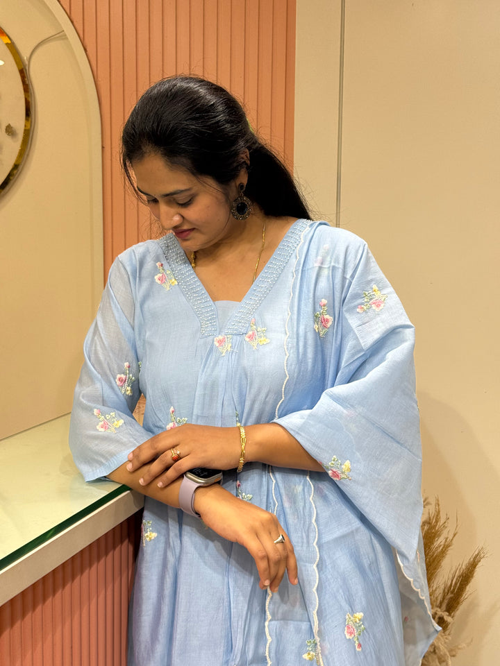 Premium Mul Chanderi with Embroidery work | R179