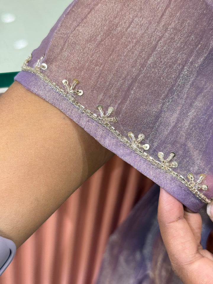 Shimmer Crush Tissue Fabric (salsa) 𝗛𝗮𝗻𝗱 𝗘𝗺𝗯𝗿𝗼𝗶𝗱𝗲𝗿𝗲𝗱 𝗦𝘂𝗶𝘁 𝗔𝗿𝗿𝗶𝘃𝗲𝗱 | R148