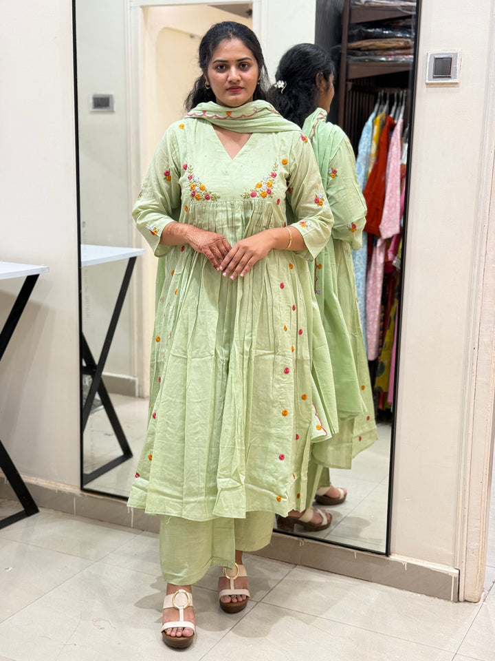 Mul Cotton with Embroidery work | Restocked (Cotton Lining) | R174