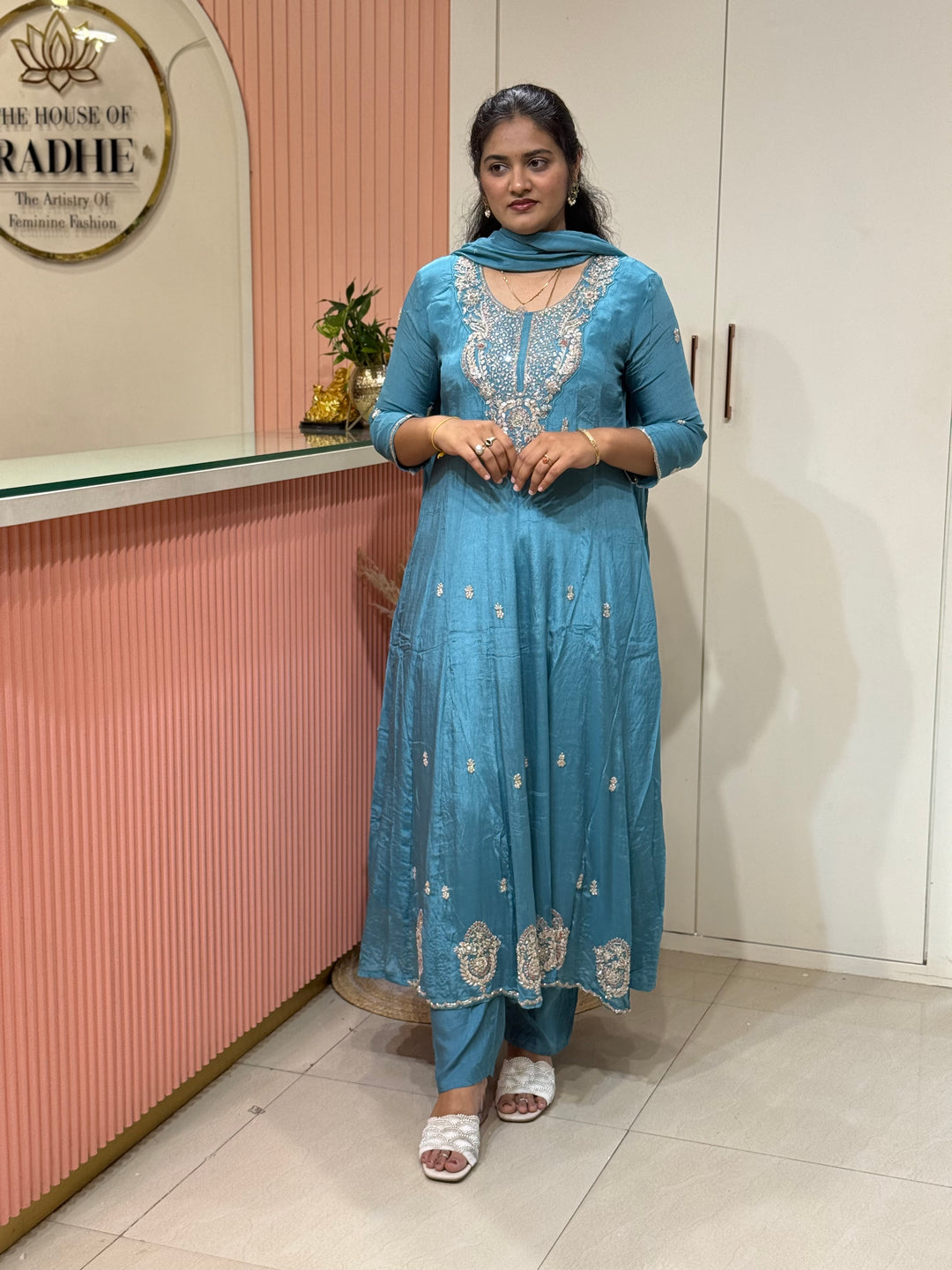 Pure Chinon Handwork Collection Party Wear  | R177