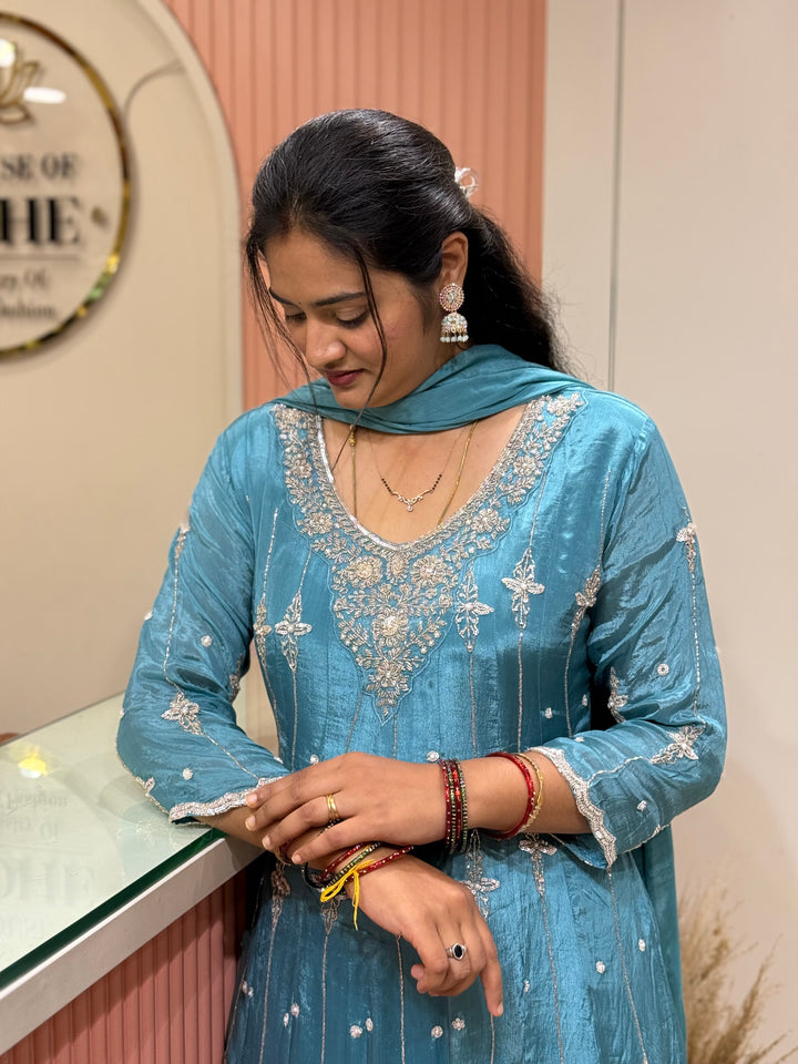 Pure Chinon Handwork Collection Party Wear  | R177