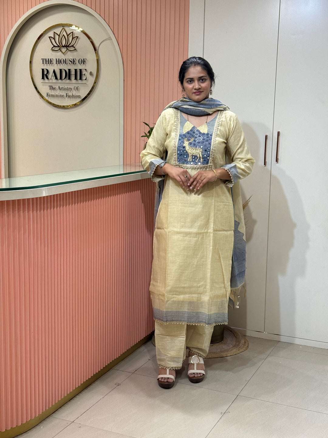 Pure Jamdhani Designer 3 Pcs Set Collection (Cotton Lining)| R211