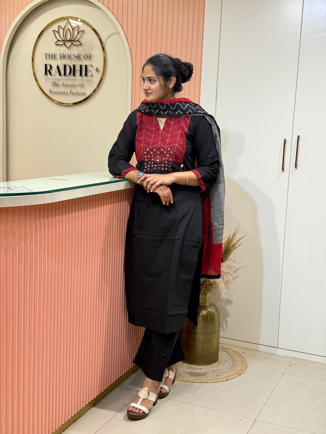 Pure Cotton 3Pcs Set Collection with Ikkat print Dupatta | R180