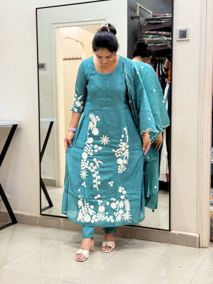 Mul Chanderi with Embroidery work | R204