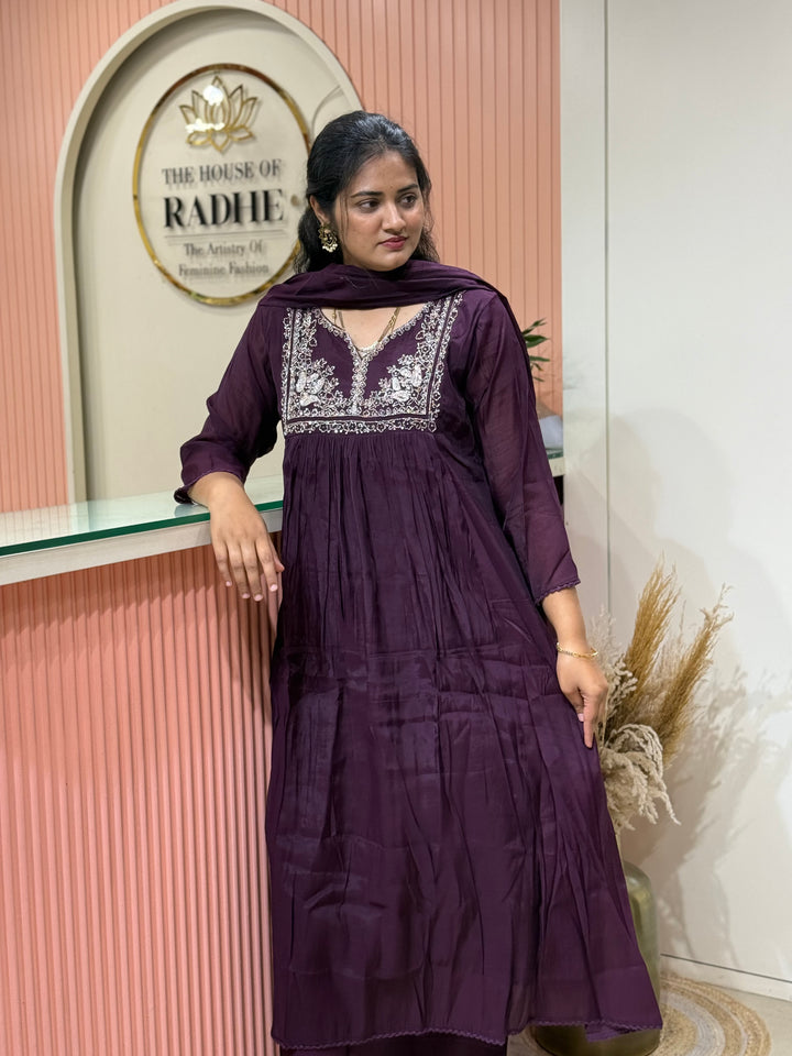 Mul Chanderi Collection with Handwork ( Cotton Lining )| R217