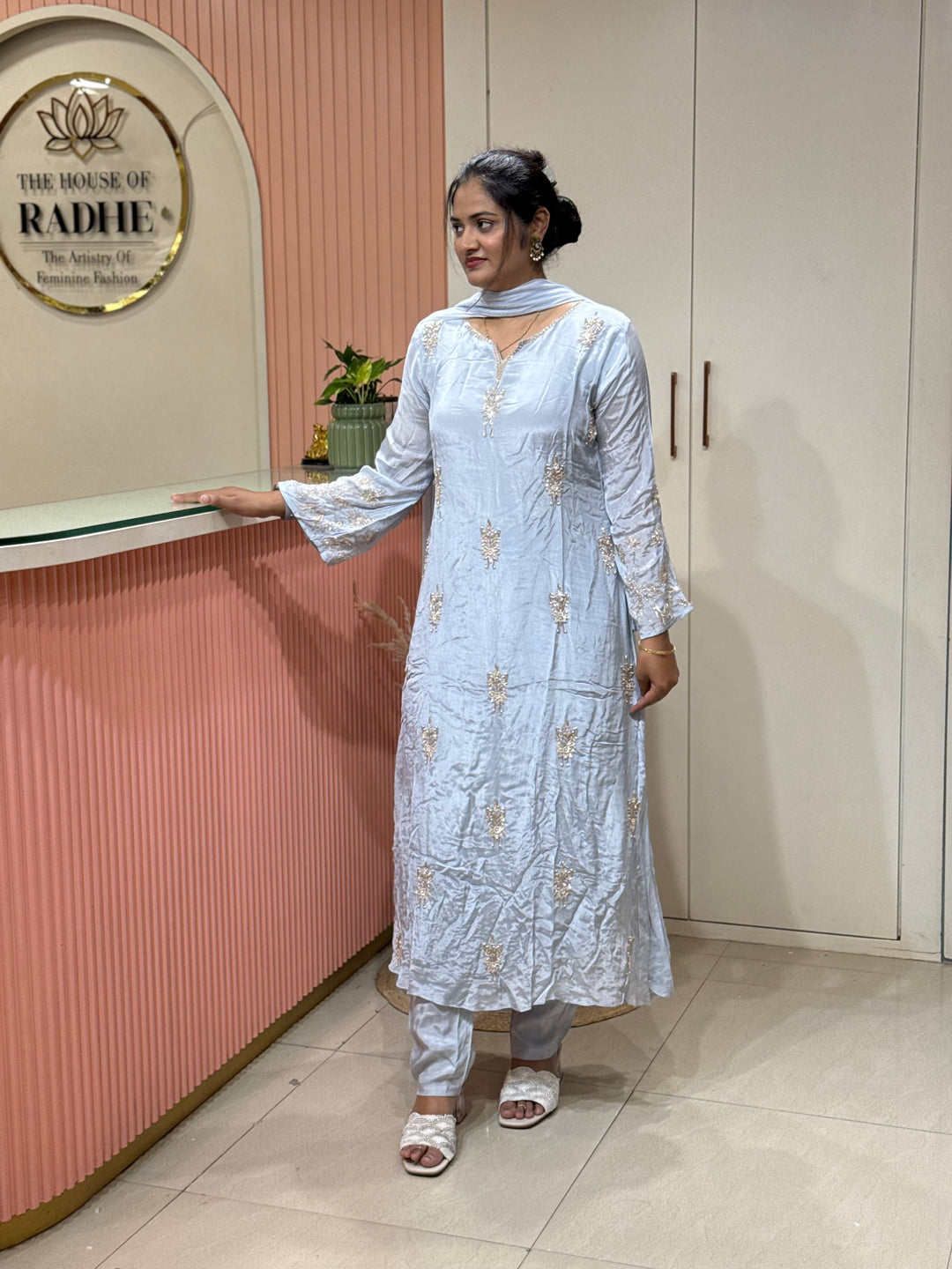 Pure Chinon Handwork Collection Party Wear | R177
