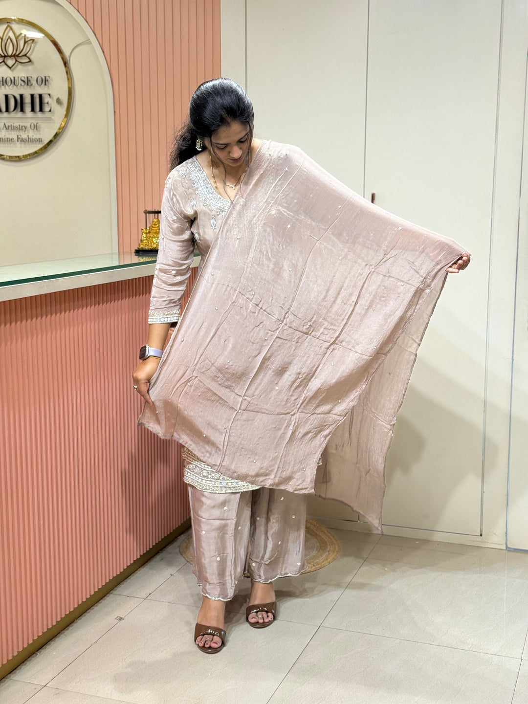 Pure Chinon Handwork Collection Party Wear  | R177