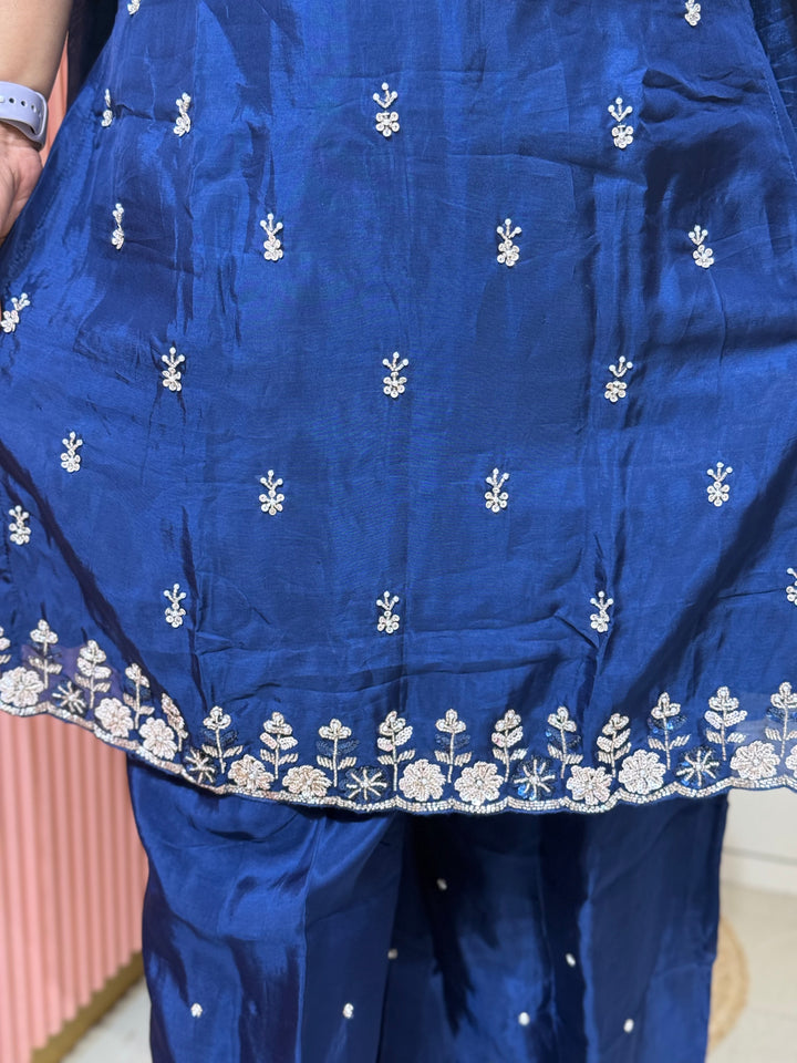 Pure Chinon Heavy Handwork Flared Palazzo Collection | R117