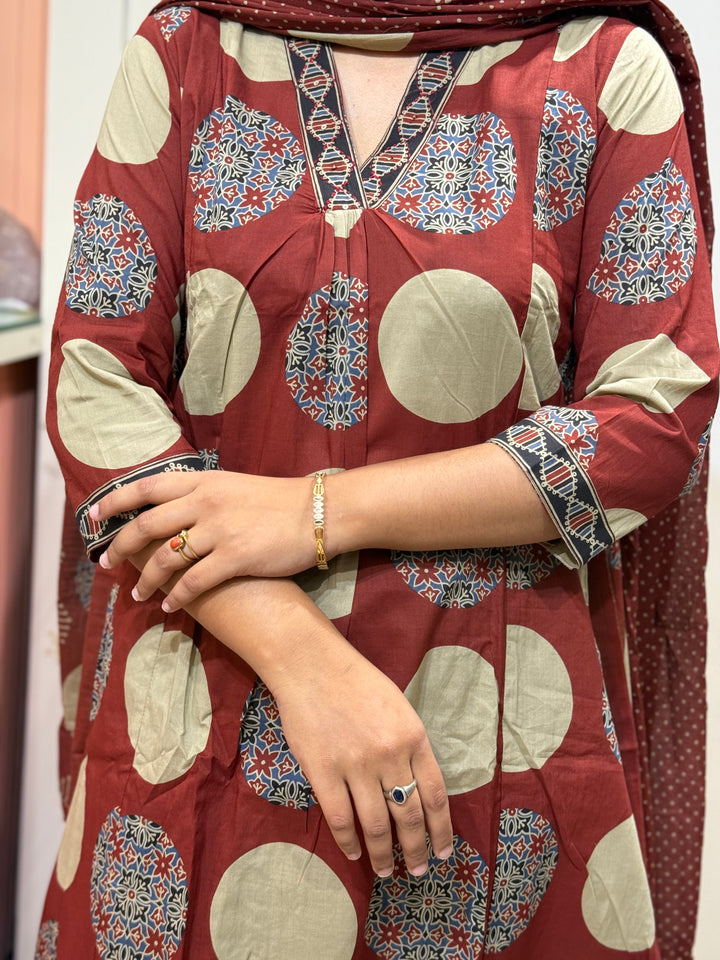 Cotton 3 Pc Kurta Set  | R145