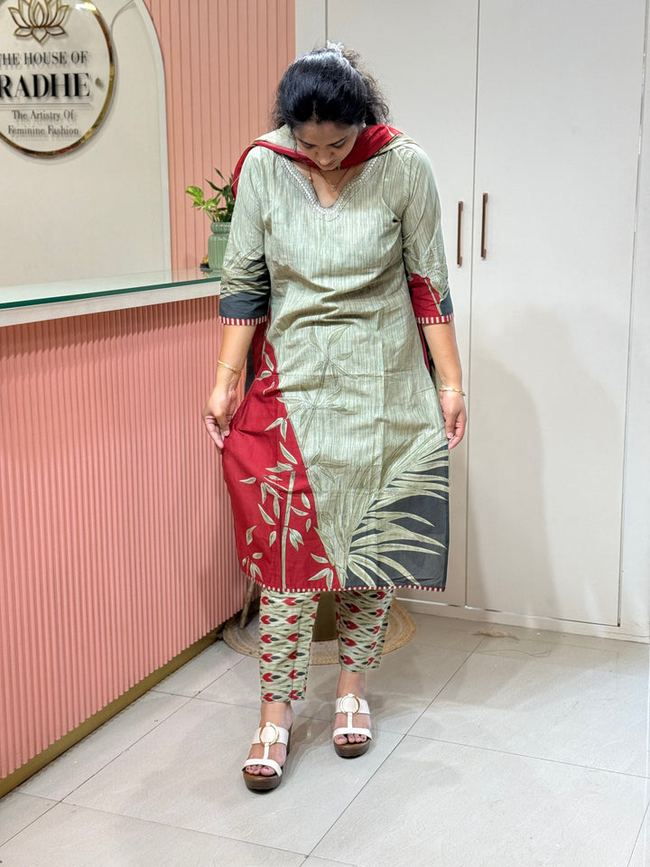 Cotton Collection with Beautiful Print with Full Length Cotton Dupatta | R230