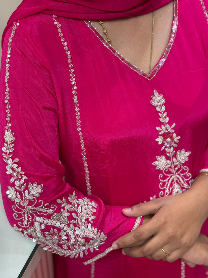 Pure Chinon Festive Collection | Full Handwork, Sequin &amp; Cut Dana | R177