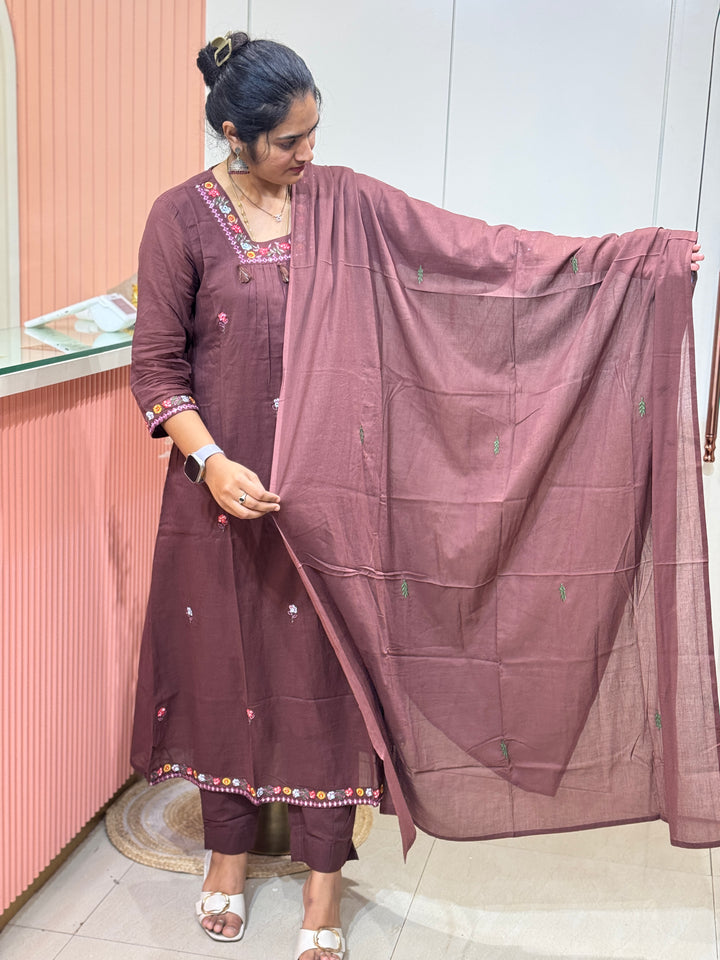 Soft Mul Cotton 3 Pcs Kurta Set | R122