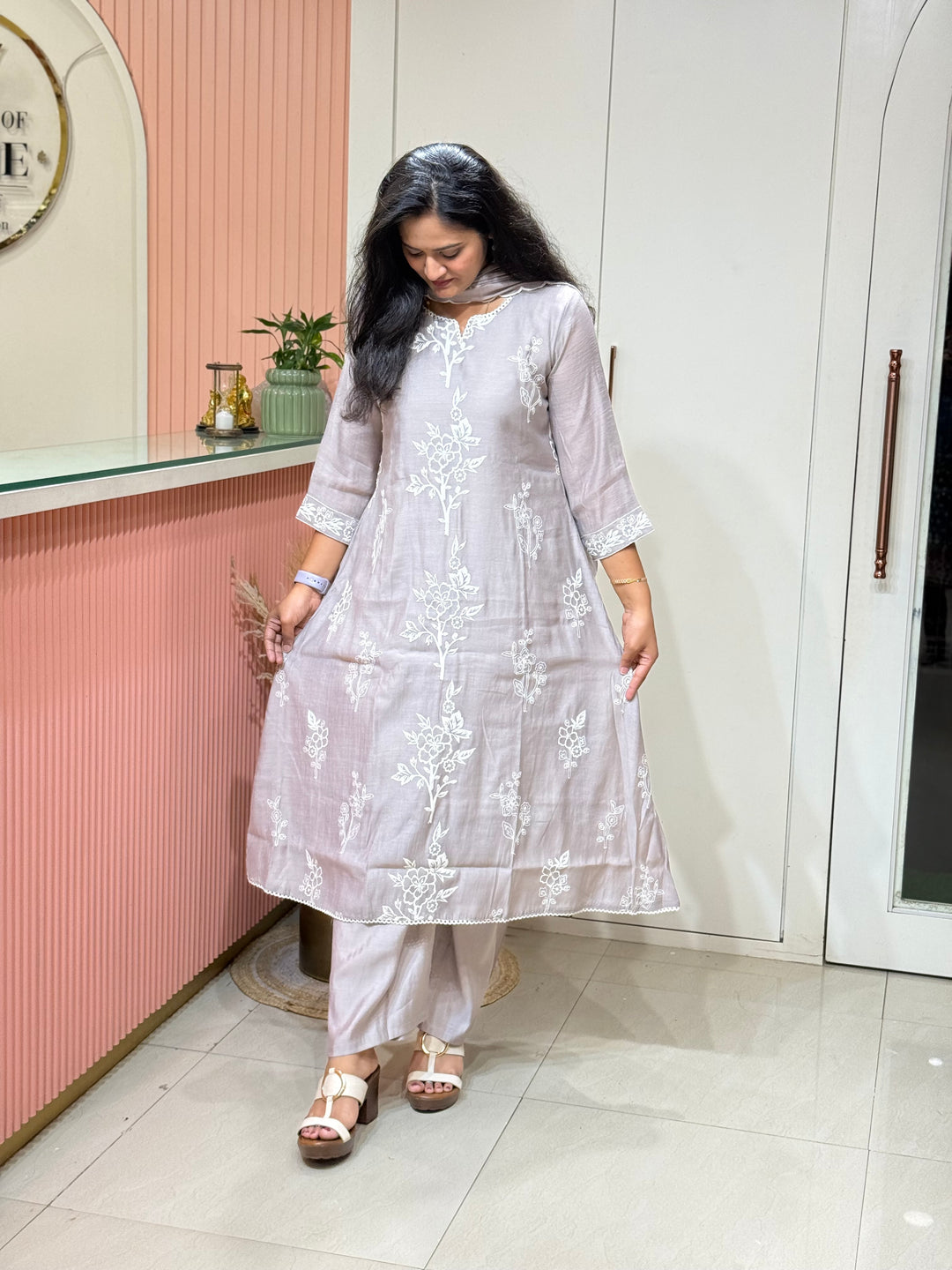 Mul Chanderi Collection with Embroidery work  | R208