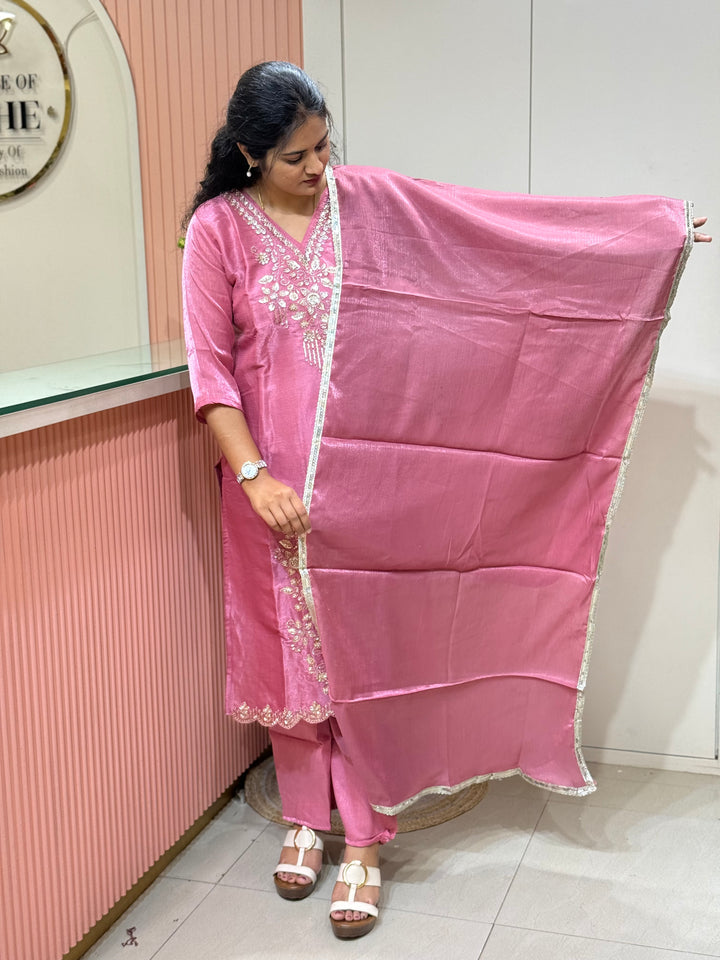 Roman Glass Fabric with beautiful work| R116