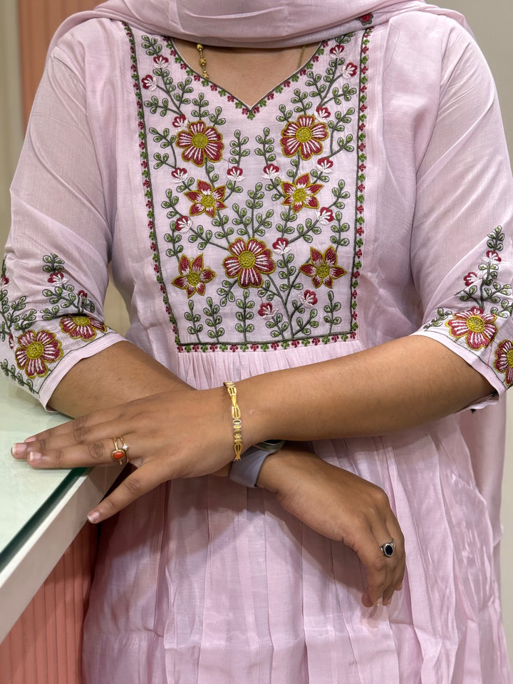Mul Chanderi Collection with Embroidery work (Cotton Lining)| R204