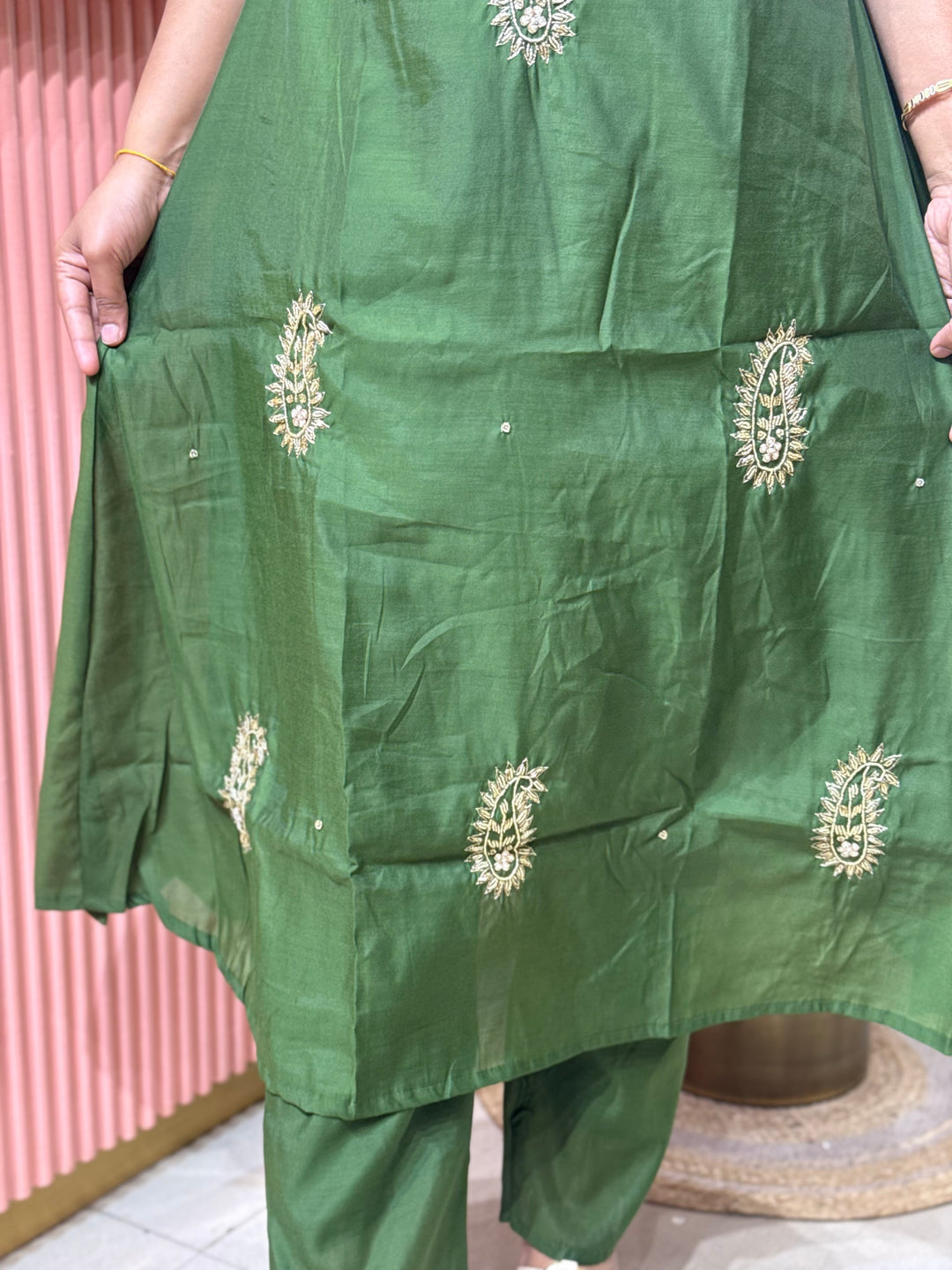 S Mul Chanderi Collection with cut Dana work | R209