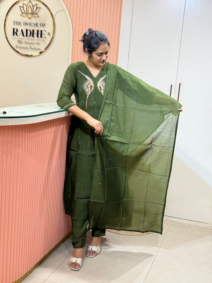 Mul Chanderi Elegant Yoke Work | R138