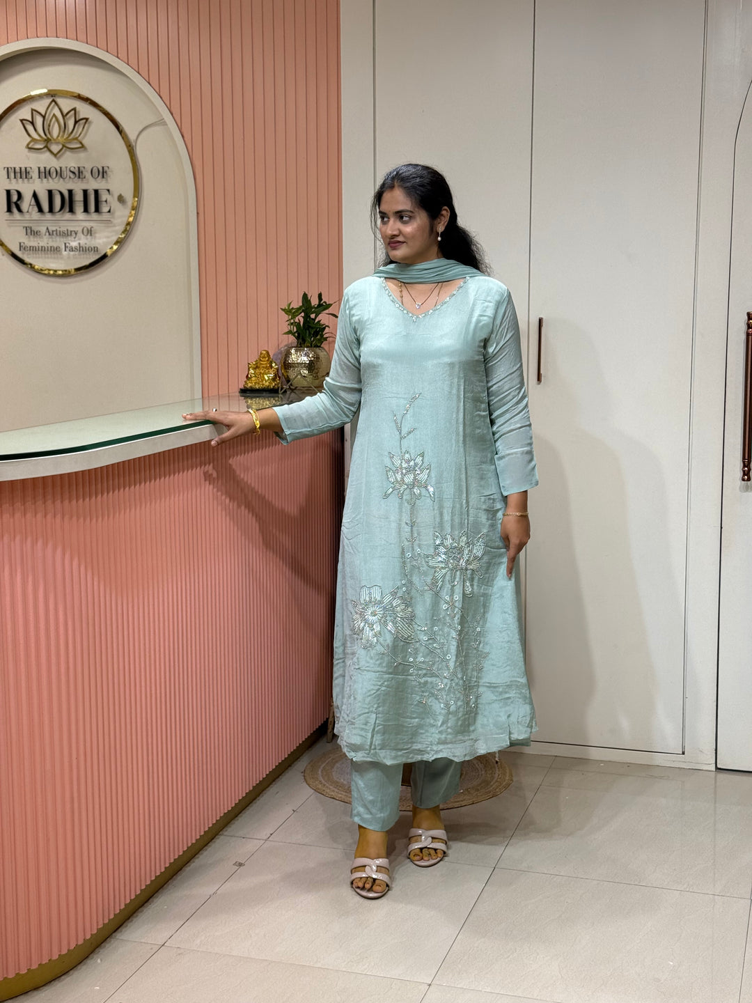 Pure Chinon Handwork Collection Party Wear | R177
