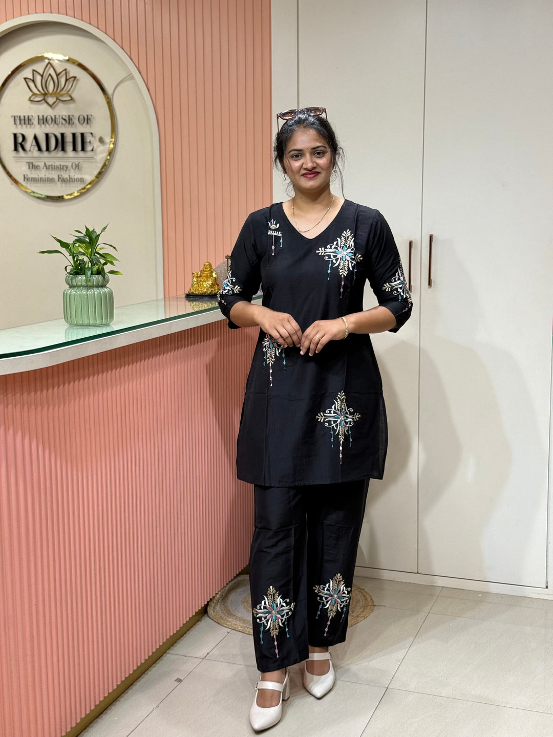 Co-Ord Set Collection with Beautiful Embroidery Design in Top and Bottom | R137