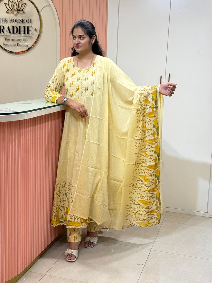 Pure Cotton Anarkali Style Collection with cotton Lining | R164