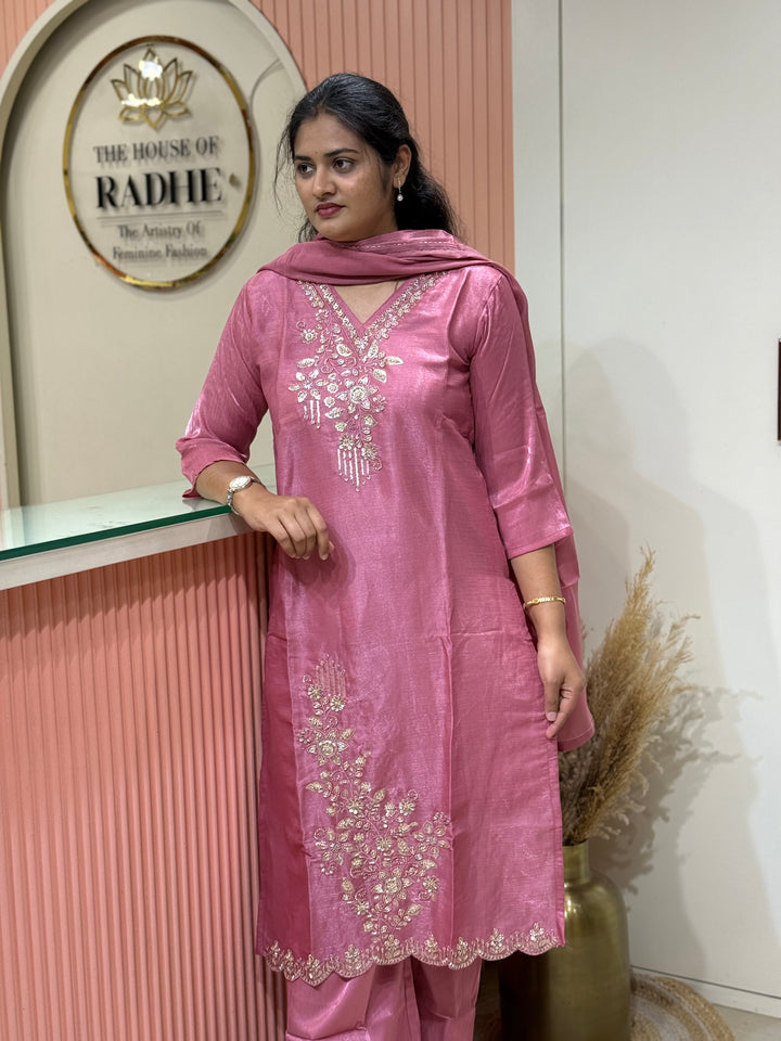 Roman Glass Fabric with beautiful work| R116