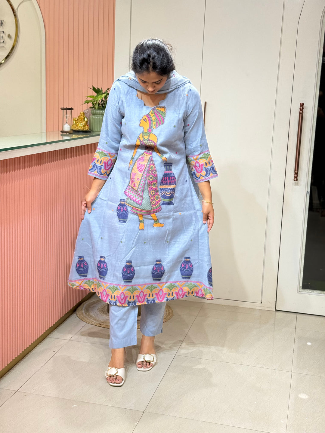 Pure Jamdhani Designer 3 Pcs Set Collection (Cotton Lining)| R211