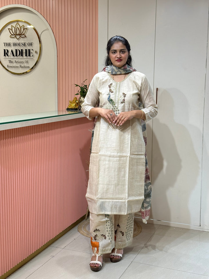 Pure Jamdhani Designer Collection with weaving Dupatta (Cotton Lining) | R211
