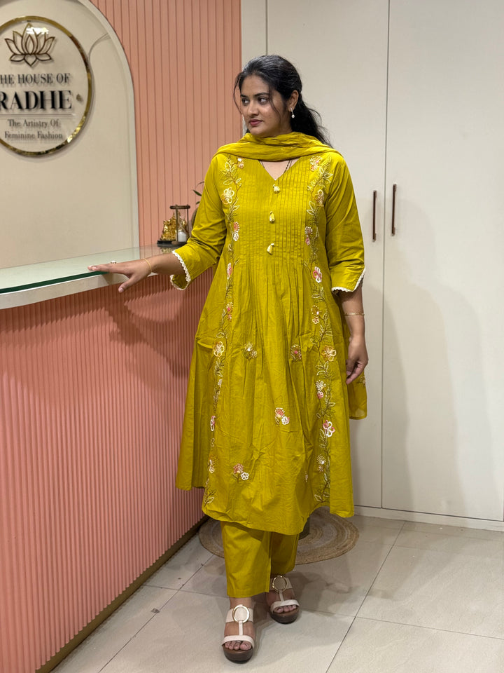 Premium Heavy Cotton Handwork Collection with Organza Dupatta (Cotton Lining )| R224