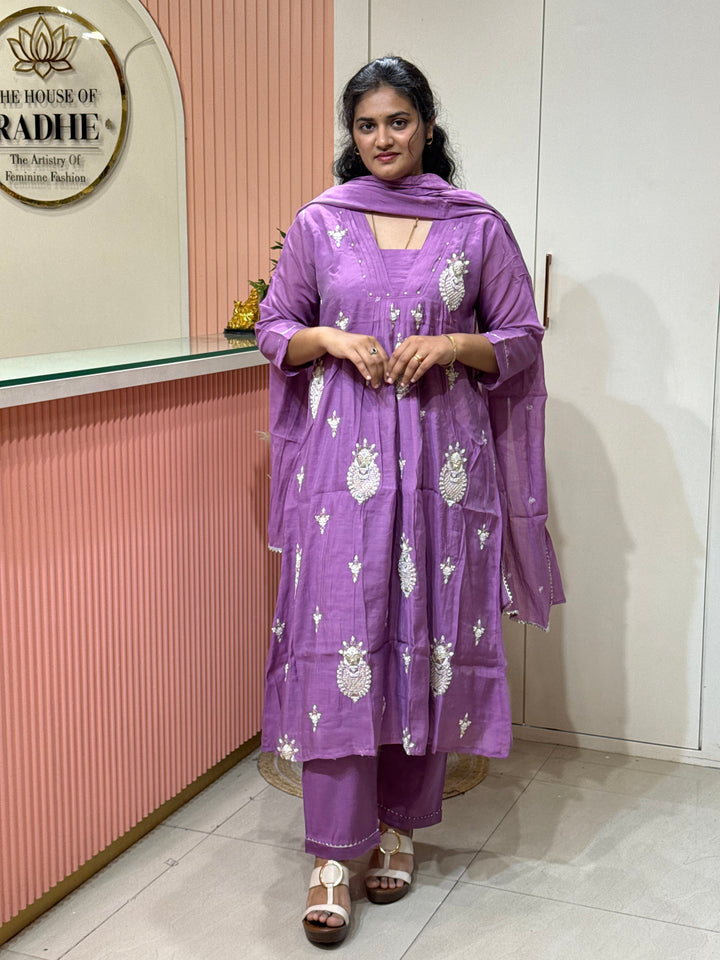 Premium Mul Chanderi with Heavy Handwork | R206