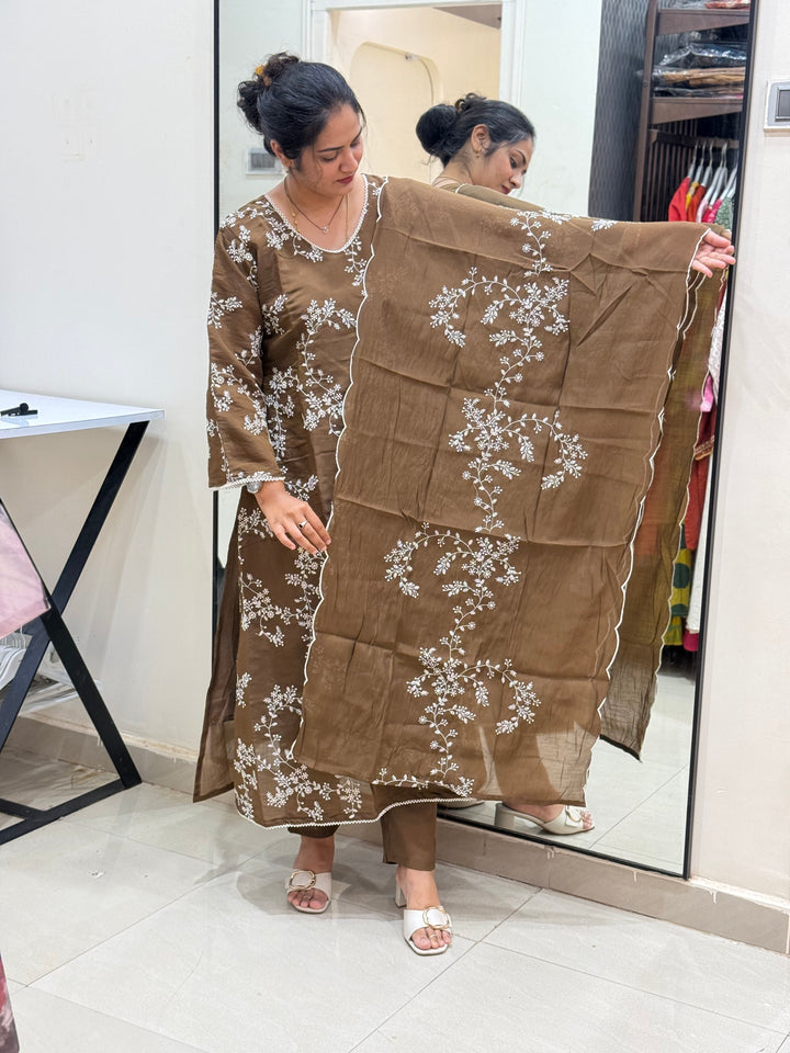 S Mul Chanderi with Embroidery work| R138