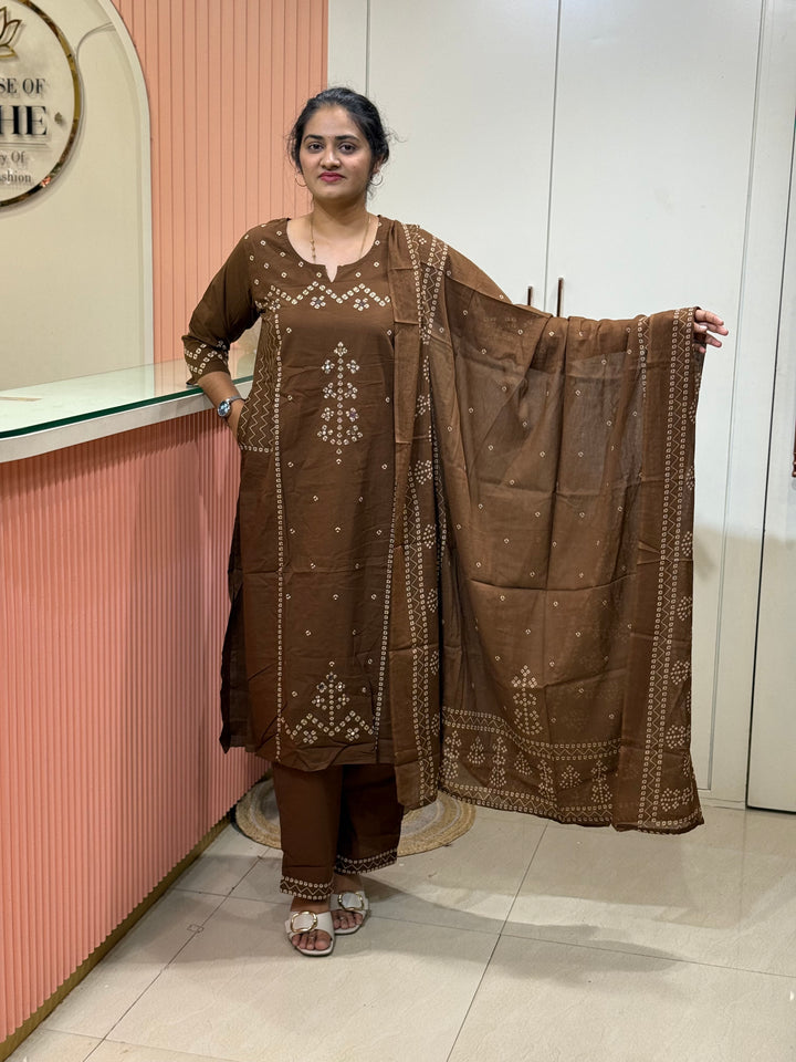 60-60 cotton 3 piece kurta set| R170