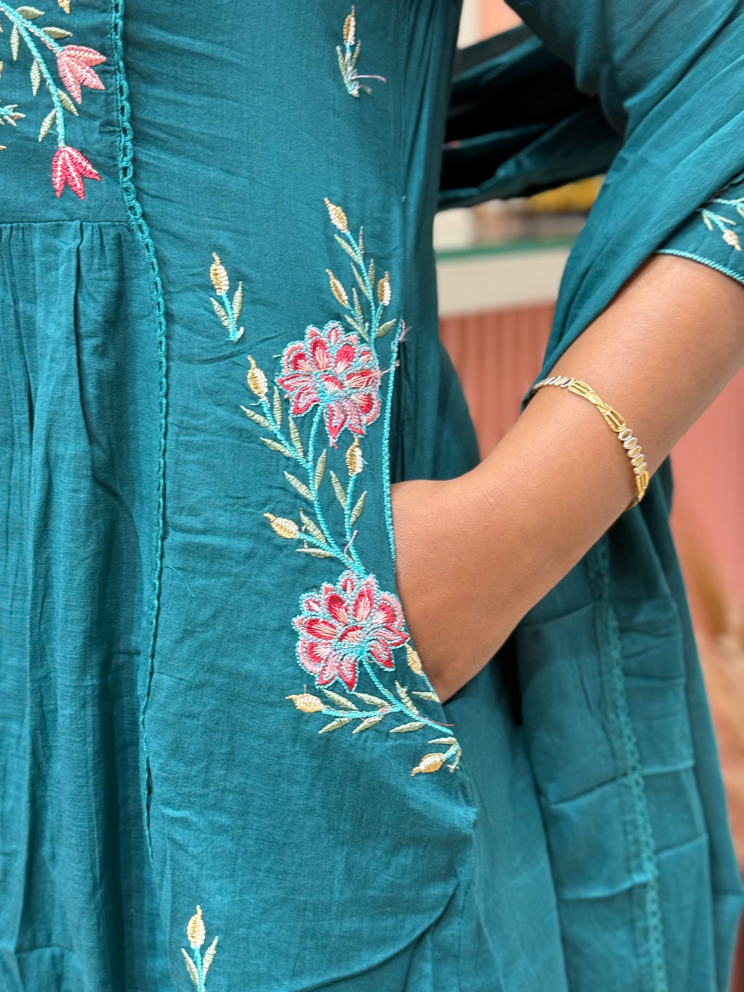 Mul Cotton Collection with Embroidery work (Both the Side Pockets) | R150