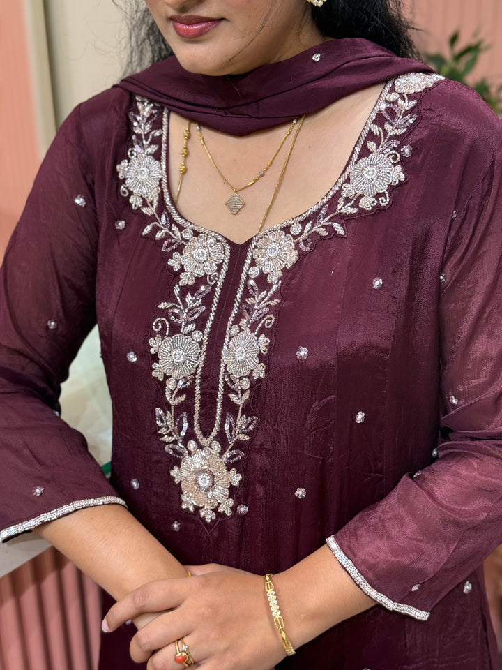 Pure Chinon Handwork Collection Party Wear | R177