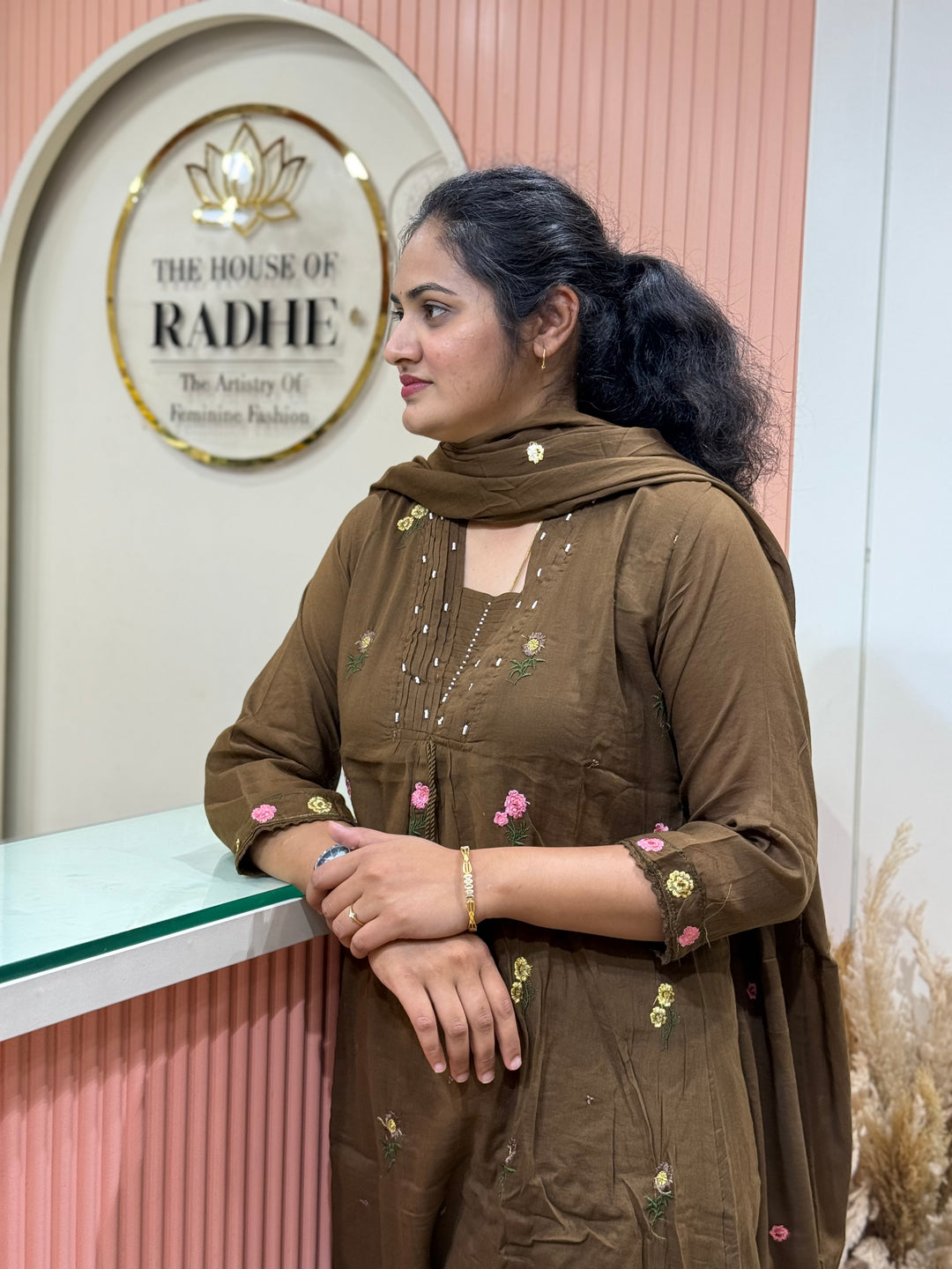 Mul Cotton with Beautiful Embroidery Work (Cotton Lining) | R176