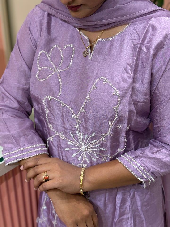 Dola Silk 3 Pcs Set Collection with Floral Work | R217