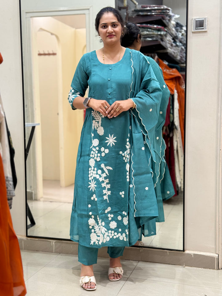 Mul Chanderi with Embroidery work | R204