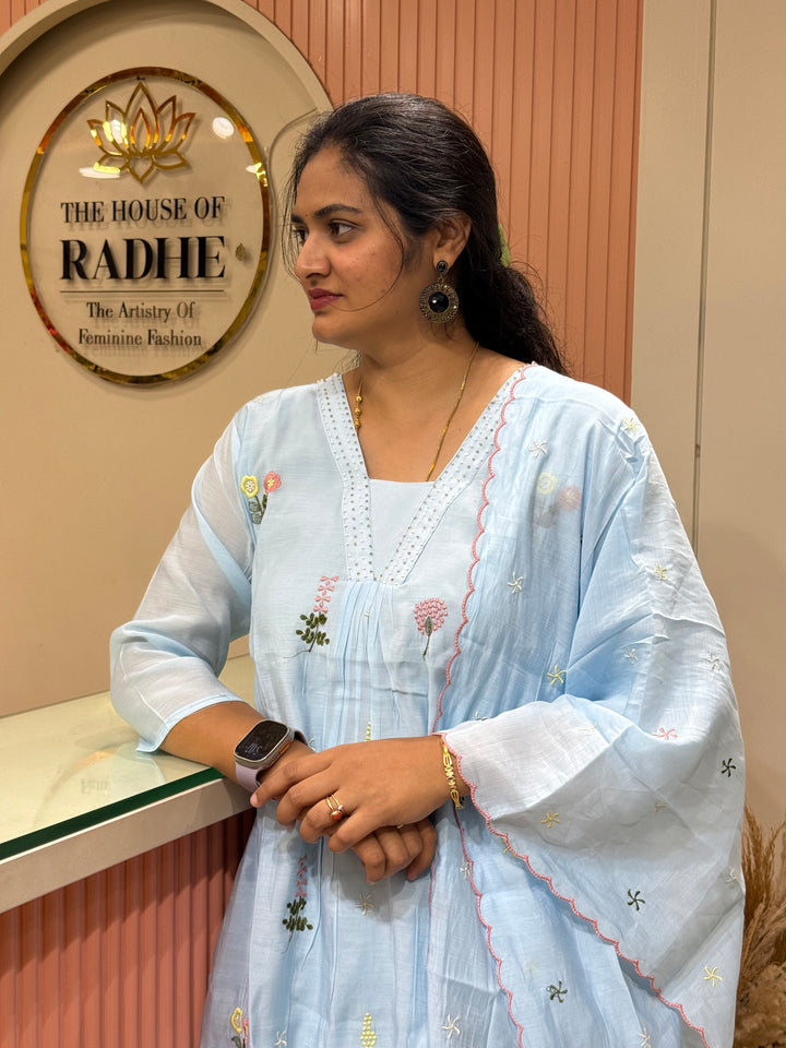 Mul Chanderi Collection With Embroidery Work | R179