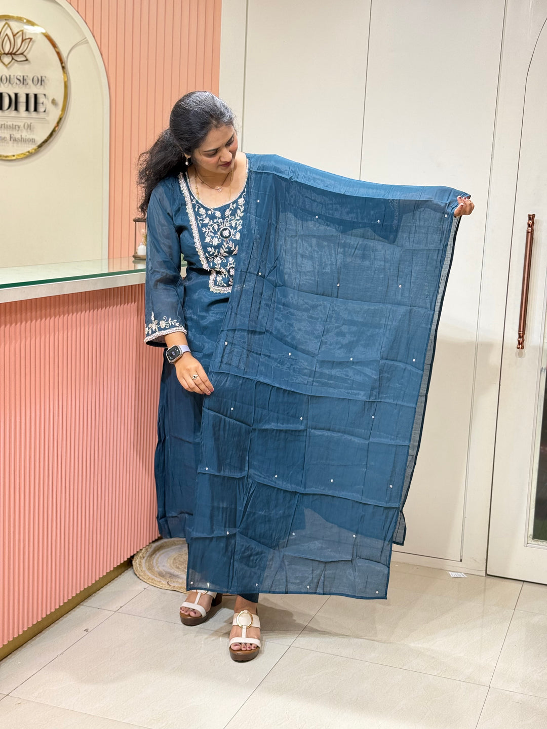 Pure Mul Chanderi Collection with Handwork ( Cotton Lining) | R229